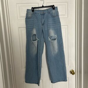 SHEIN Light Blue Relaxed Men's Jeans